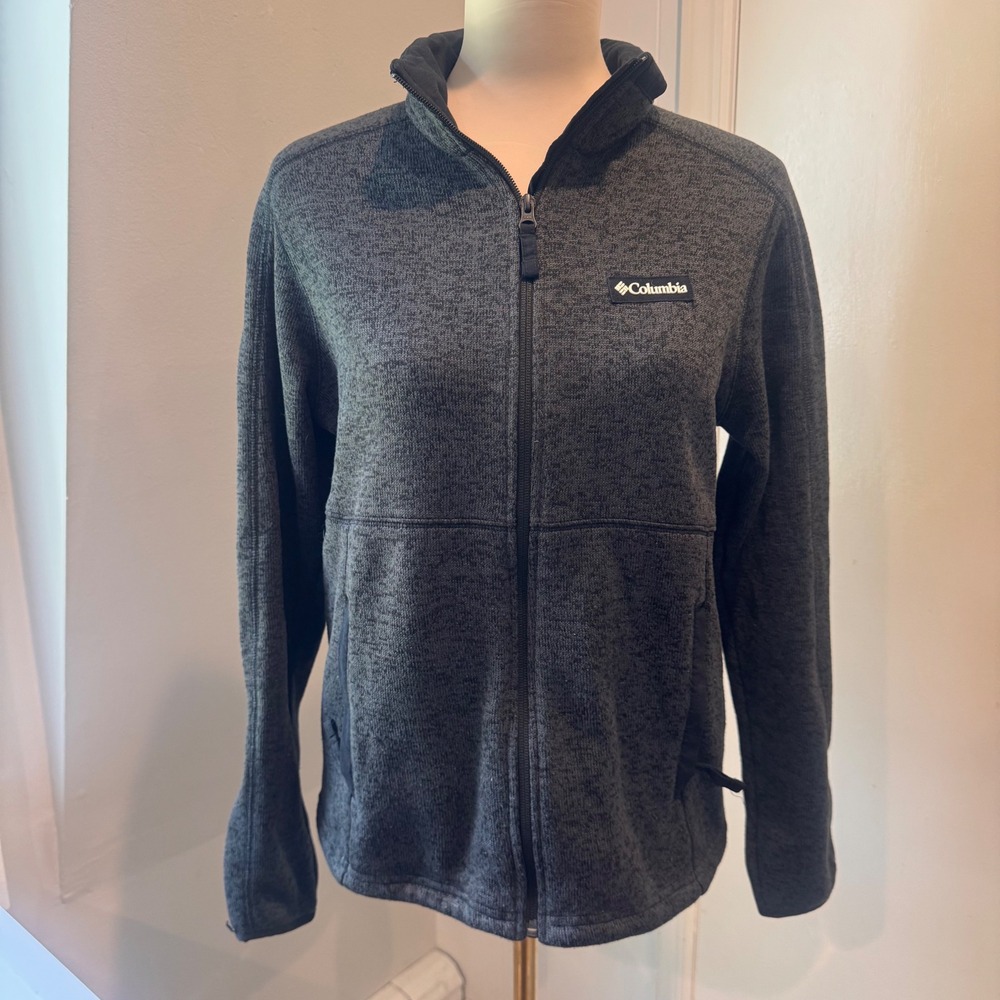 Columbia Black/Charcoal gray Sweater Weather Full Zip Fleece Jacket | Size S
